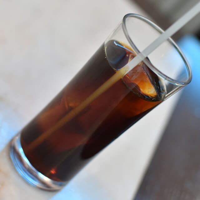 老辺餃子舘 - 黒酢の酢豚（１，０００円）の『アイスコーヒー』２０２１年１２月