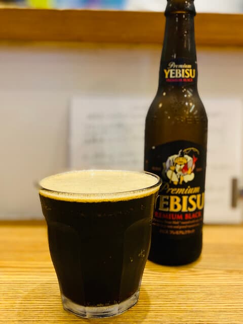 麺尊 RAGE - 瓶ビール（ヱビス黒）500円