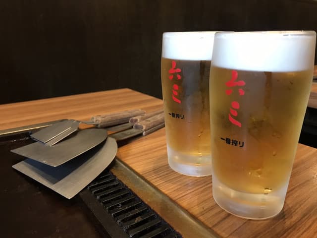 六三 - お昼のセット選べるドリンクの生ビール小…予想外の大きさでした(^-^)