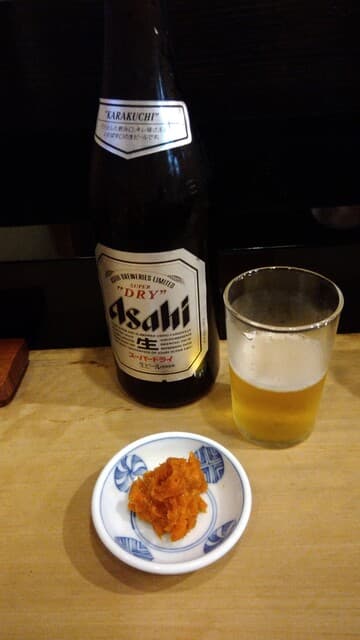 すし善 - うにクラゲあてにつけてくれはりました。