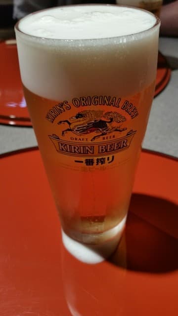 味彩 のと与 - 昼限定セットの生ビール。