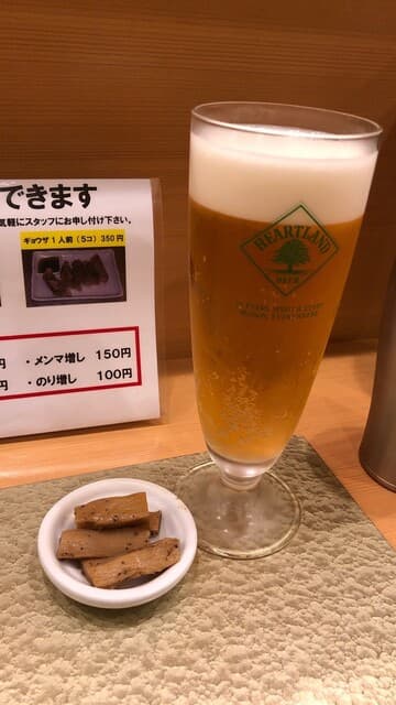 なにわ 麺次郎 - 生ビール500円