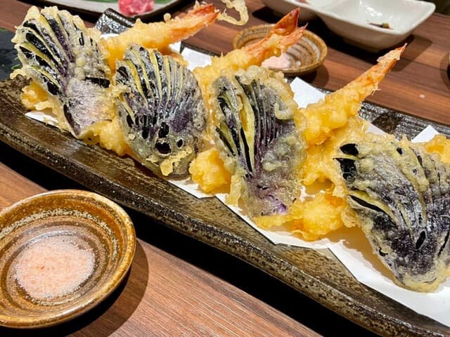 酒ト肴・〆うどん あかり - 天ぷら３種盛り