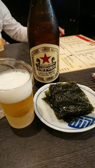 ドヤジ - 中瓶ビールとお通しの韓国ノリ