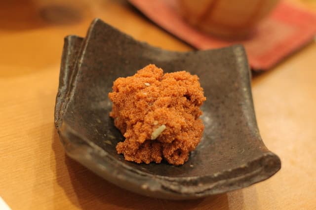 北 - ２０１５年１１月　カニの玉子を三杯酢で