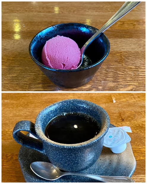 あん・じゅーる - セットのソルベはキャンベル（葡萄）
甘すぎずさっぱりとして美味しいソルベです♪

セットドリンクはコーヒー