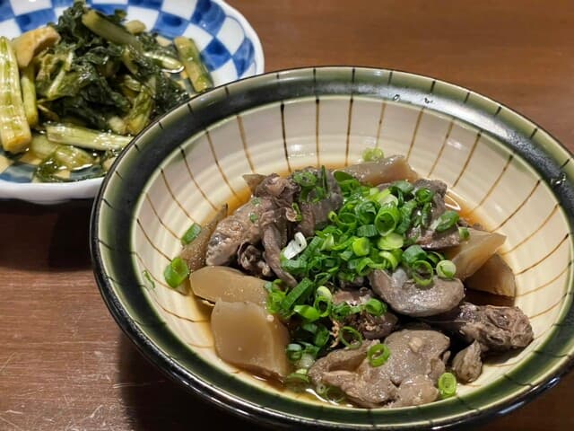 そば処 ものぐさ - 鳥もつ煮