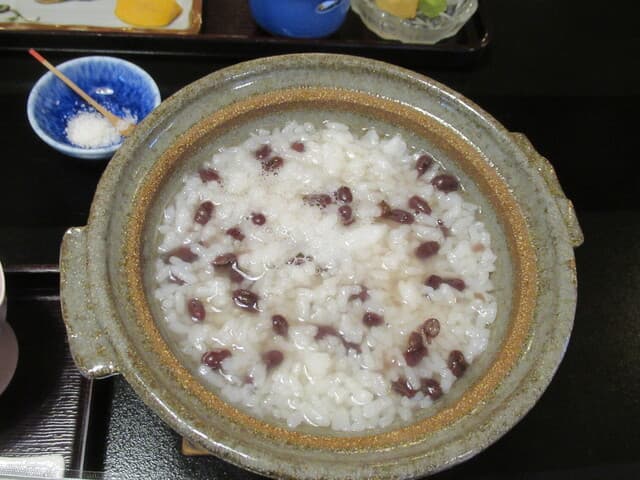 絶景の宿　龍峡亭 - 朝の小豆粥