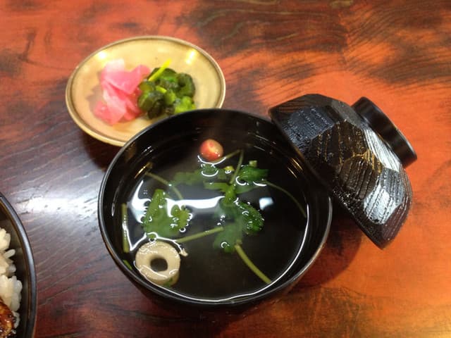 うなぎのしもむら - うな丼に付いてくる、お吸い物
