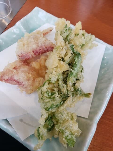 天丼てんや - 紅芯大根、春菊