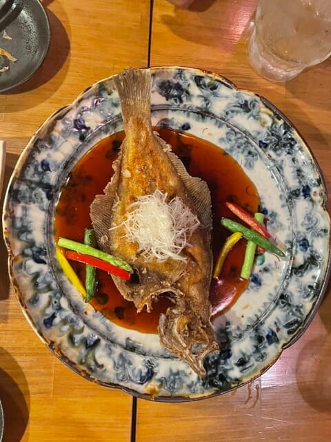 中華バル 藍天 - みすきカレイ　甘酢餡
