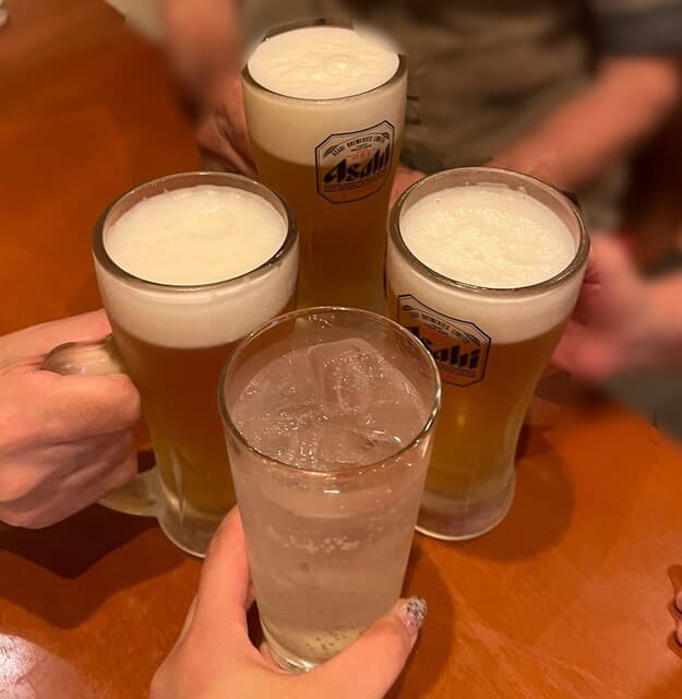 小料理 哲  - まずは生ビールとレモンサワーで乾杯♪(*^^)o∀*∀o(^^*)♪