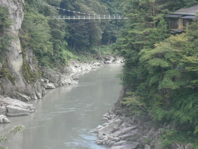 絶景の宿　龍峡亭 - 吊り橋アップ