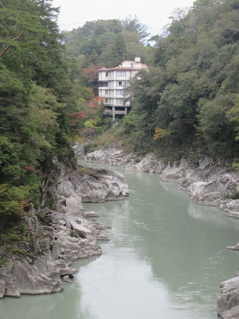 絶景の宿　龍峡亭 - 吊橋からの外観