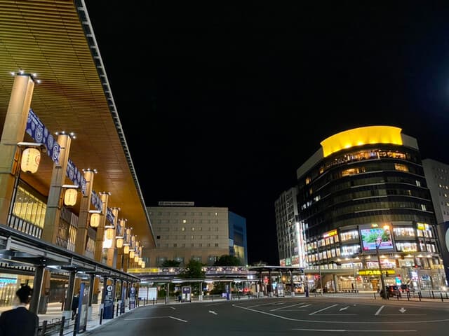 天ぷらと寿司18坪 - お店の目の前は長野駅