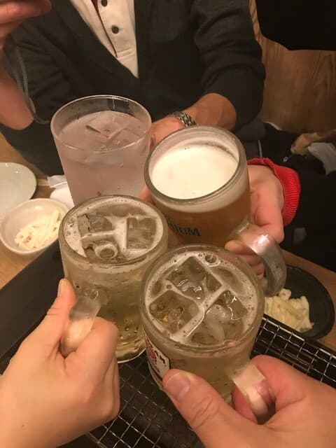 浜焼き きばる - カンパ~イ!